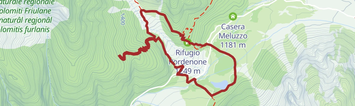 Route map: Sentiero Geologico Montanaia Meluzzo